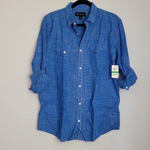 INC Cotton Button Down Men Long Sleeve Large